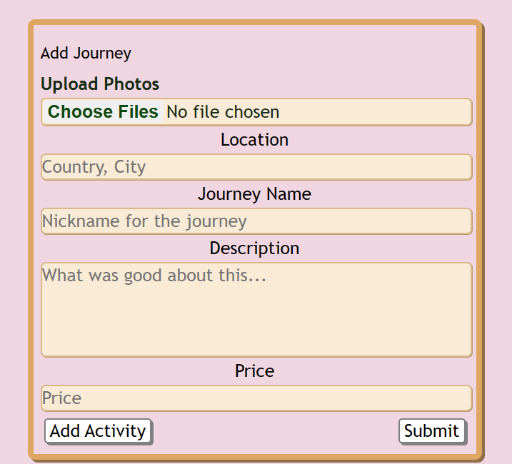 Add Journey Page